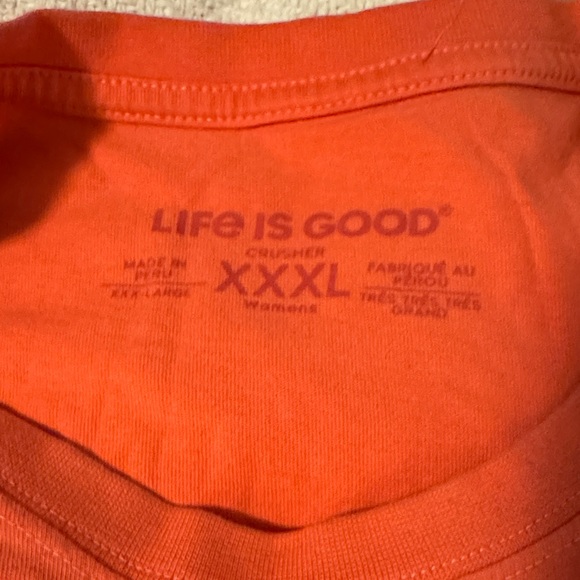 Life Is Good XXXL Crusher Tee in Bright Coral - Picture 2 of 7
